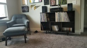The shelf, finally, with some records on it